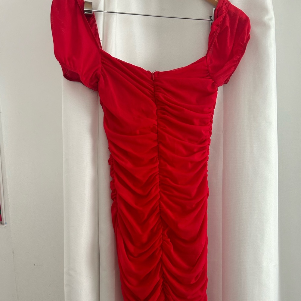 Showpo ruched red dress